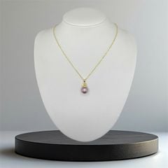 Dây Chuyền Mặt Ngọc Trai Tự Nhiên Hạt Tròn 10-11mm Mặt Vương Miện Sang Trọng MADAME HIEN PEARLS MT032