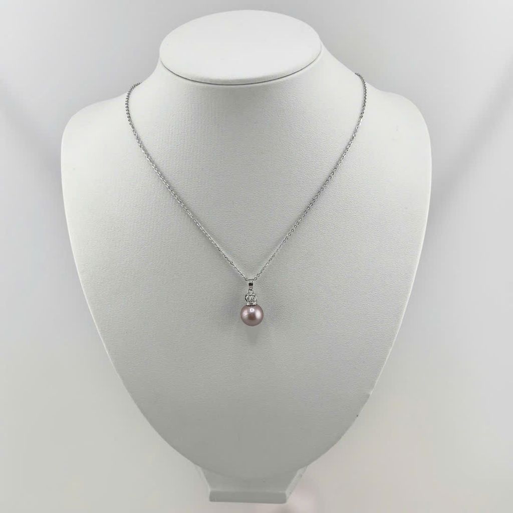 Dây Chuyền Mặt Ngọc Trai Tự Nhiên Hạt Tròn 10-11mm Mặt Vương Miện Sang Trọng MADAME HIEN PEARLS MT032