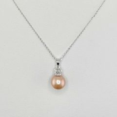 Dây Chuyền Mặt Ngọc Trai Tự Nhiên Hạt Tròn 10-11mm Mặt Vương Miện Sang Trọng MADAME HIEN PEARLS MT032