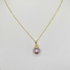 Dây Chuyền Mặt Ngọc Trai Tự Nhiên Hạt Tròn 10-11mm Mặt Vương Miện Sang Trọng MADAME HIEN PEARLS MT032