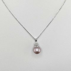 Dây Chuyền Mặt Ngọc Trai Tự Nhiên Hạt Tròn 10-11mm Mặt Vương Miện Sang Trọng MADAME HIEN PEARLS MT032