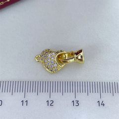 Khoá Cài Mặt Dây Chuyền Hoặc Vòng Tay Kẹp Nối Mặt Trái Tim Bất Đối Xứng Mạ Vàng 14K MADAME HIEN PEARLS PKKC017