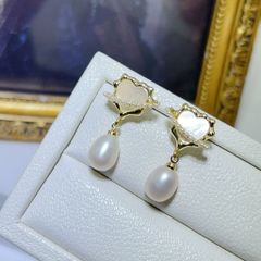 Bông Tai Ngọc Trai Tự Nhiên Mặt Tim Phong Cách Khiêu Gợi Betty Boop MADAME HIEN PEARLS BTG068