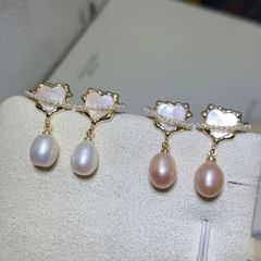 Bông Tai Ngọc Trai Tự Nhiên Mặt Tim Phong Cách Khiêu Gợi Betty Boop MADAME HIEN PEARLS BTG068