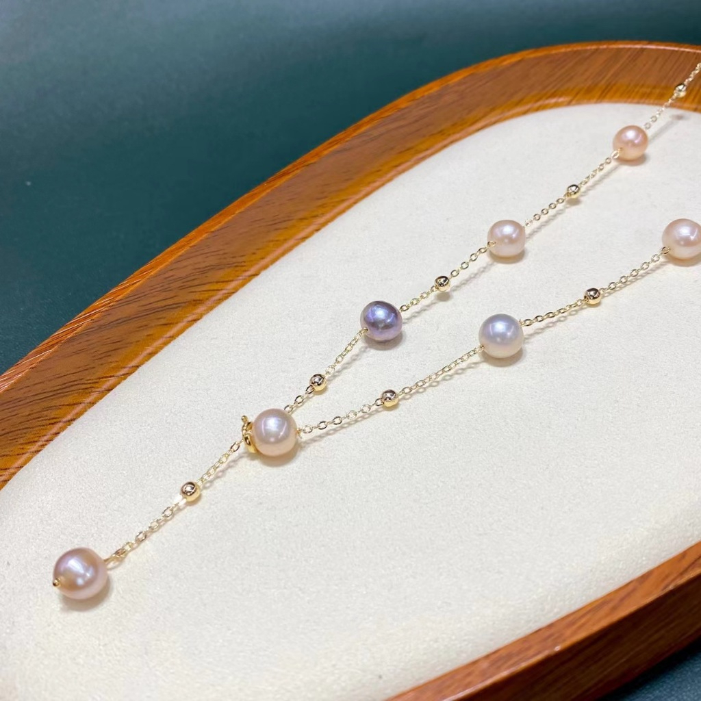 Dây Chuyền Phối Điểm Hạt Ngọc Trai Tự Nhiên Sang Trọng MADAME HIEN PEARLS Cho Nữ CT006
