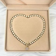 Vòng Cổ Ngọc Trai Tự Nhiên Khoá OT Hoa 5 Cánh Đính Pha Lê MADAME HIEN PEARLS Đáng Yêu Cho Nữ CT048