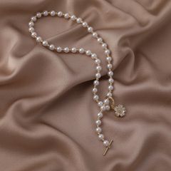 Vòng Cổ Ngọc Trai Tự Nhiên Khoá OT Hoa 5 Cánh Đính Pha Lê MADAME HIEN PEARLS Đáng Yêu Cho Nữ CT048