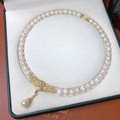 Vòng Cổ Choker Ngọc Trai Tự Nhiên Khoá Thiên Nga Sang Trọng MADAME HIEN PEARLS Cho Nữ CT063