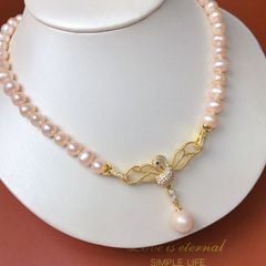Vòng Cổ Choker Ngọc Trai Tự Nhiên Khoá Thiên Nga Sang Trọng MADAME HIEN PEARLS Cho Nữ CT063