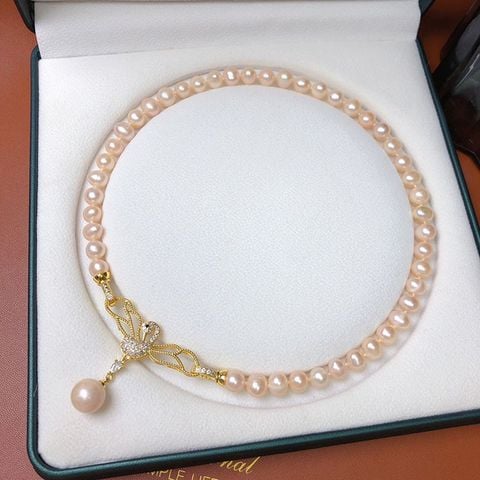 Vòng Cổ Choker Ngọc Trai Tự Nhiên Khoá Thiên Nga Sang Trọng MADAME HIEN PEARLS Cho Nữ CT063