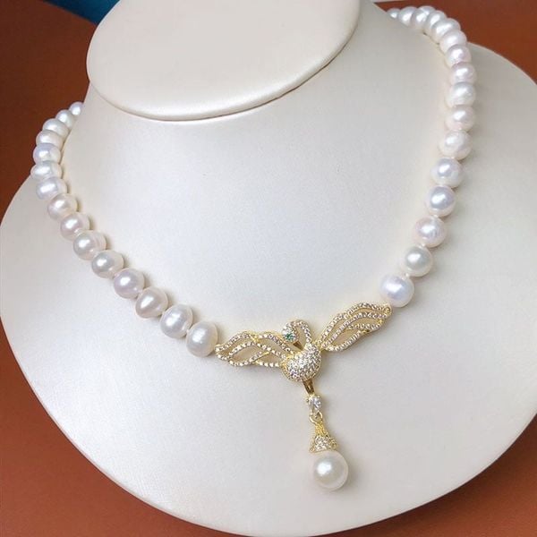 Vòng Cổ Choker Ngọc Trai Tự Nhiên Khoá Thiên Nga Sang Trọng MADAME HIEN PEARLS Cho Nữ CT063