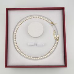 Vòng cổ ngọc trai nước ngọt tự nhiên Khoá Mặt Bướm Đáng Yêu CT013