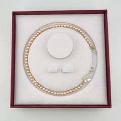 Vòng cổ ngọc trai nước ngọt tự nhiên Khoá Mặt Bướm Đáng Yêu CT013