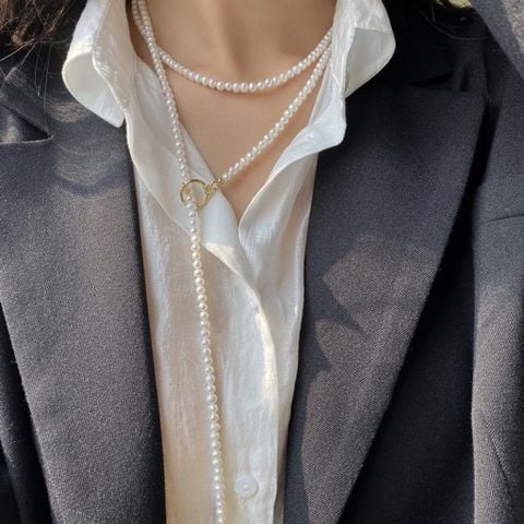Vòng cổ Ngọc Trai Tự Nhiên Dáng Dài 8 Kiểu Đeo Sang Trọng Thời Thượng Cho Nữ MADAME HIEN PEARLS CT014