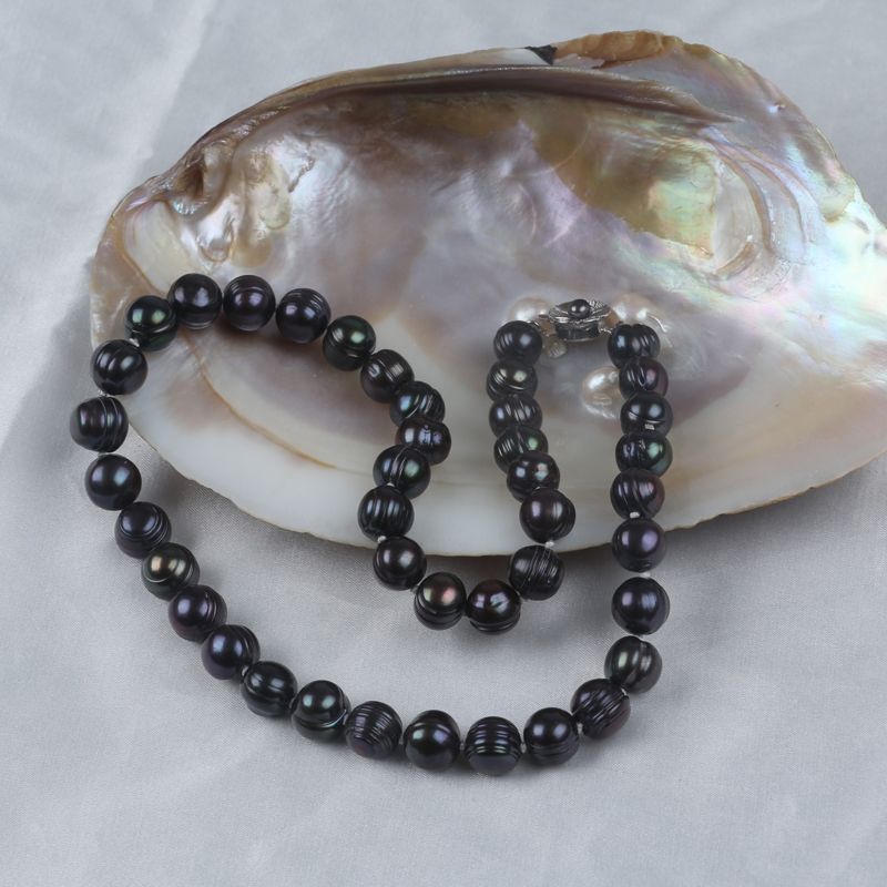 Vòng Cổ Ngọc Trai Đen Khoá Bạc 10-11mm Cá Tính MADAME HIEN PEARLS Unisex Nam Nữ CT018
