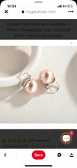 Bông Tai Bạc s925 Mạ Vàng Ý Đính Ngọc Trai 11mm Hạt Tròn Đẹp Grade AAA Mặt Khung U MADAME HIEN PEARLS BMVBTT013
