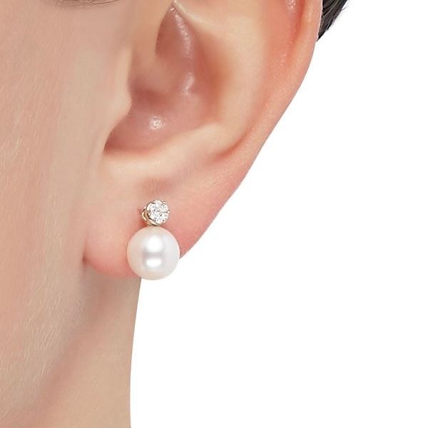 Bông Tai Bạc 925 Mạ Tối Giản Minimalist Đính Đá và Ngọc Trai Tự Nhiên MADAME HIEN PEARLS Thời Trang BTN015