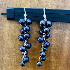 Bông Tai Bạc Đính Ngọc Trai Tua Rua Chùm Nho To Tròn Thời Trang RUNWAY MADAME HIEN PEARLS BTT066