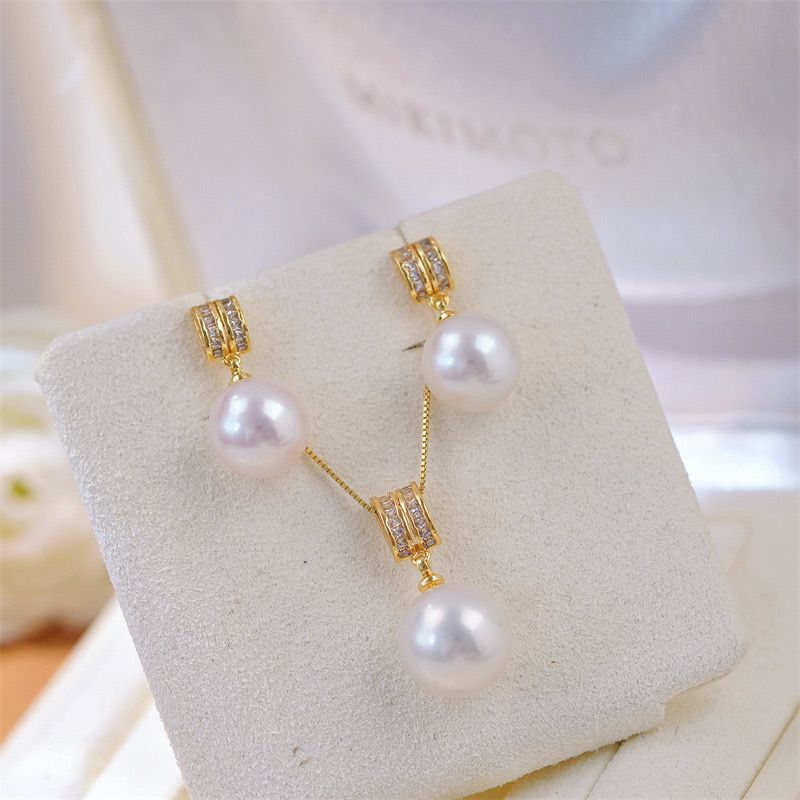 Bộ Set Trang Sức Vòng Cổ và Bông Tai Kiểu Dáng Tối Giản Sang Trọng SPS048