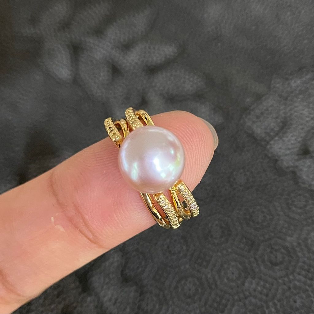Nhẫn Ngọc Trai Thật Tự Nhiên MADAME HIEN PEARLS Nhẫn Đại Gia Sang Trọng Nam Nữ NN066