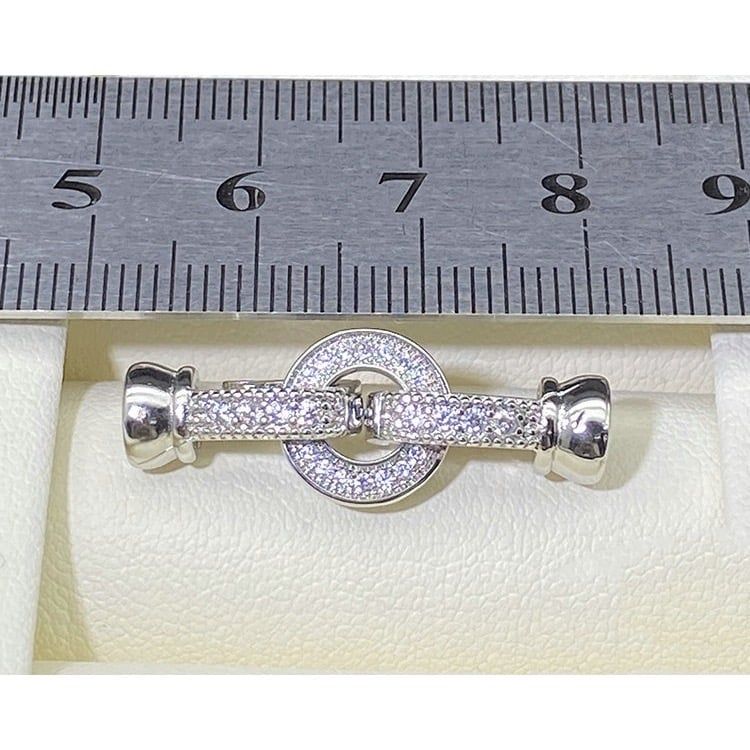 Khóa Cài Mặt Dây Chuyền Dây Tay Kẹp Nối Mạ Vàng 14k Mặt Tròn Dây Kẹp Đính Đá MADAME HIEN PEARLS