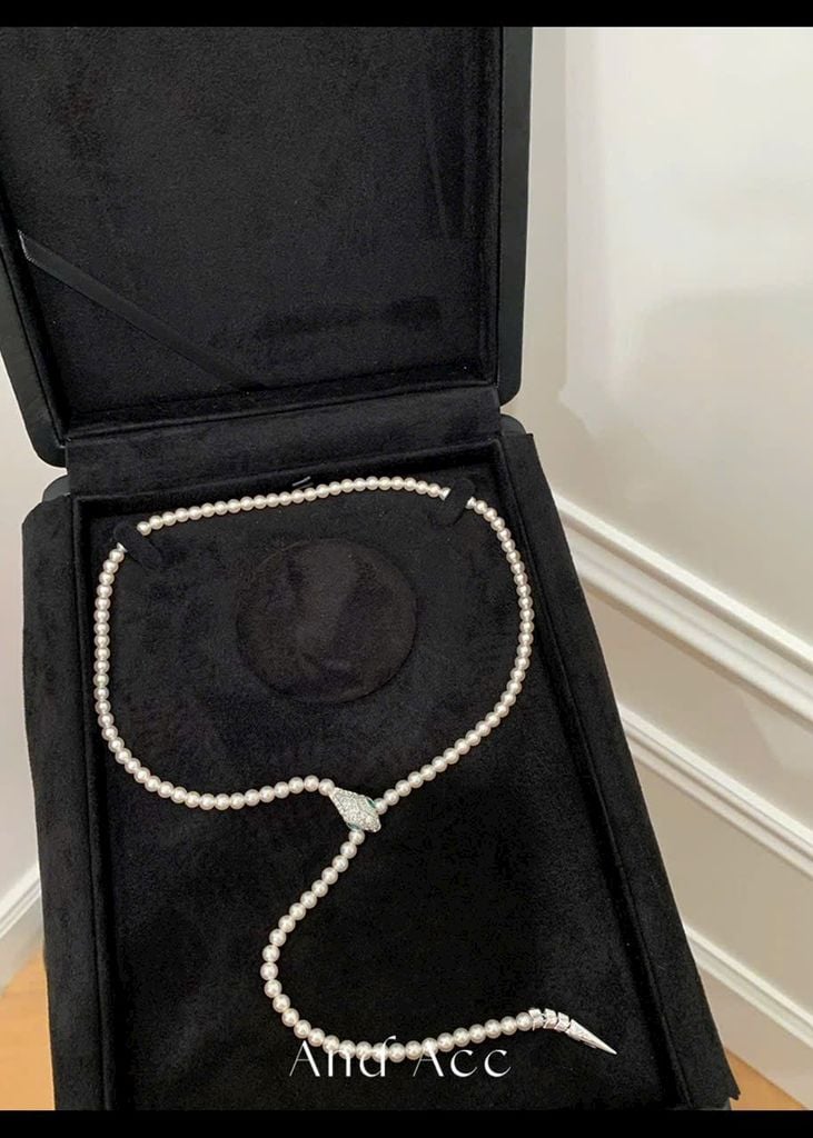 Vòng Cổ Ngọc Trai 50cm Dáng Rắn Thần Sang Trọng Phong Cách Hoàng Gia MADAME HIEN PEARLS Cho Nữ CT065