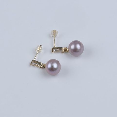 Bông Tai Bạc Ý Đính Hạt Ngọc Trai Edison Tự Nhiên Mặt Thanh Pha Lê Nhỏ Xinh MADAME HIEN PEARLS Tối Giản