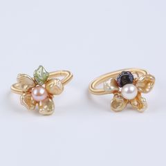 Nhẫn Hoa Mai Ngọc Trai Baroque Tự Nhiên Phong Cách Cá Tính MADAME HIEN PEARLS NB006