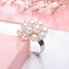 Bộ Set Ngọc Trai Vòng Cổ, Nhẫn và Bông Tai Bộ Trang Sức Ngọc Trai Chùm Nho Lạ Mắt Sang Trọng MADAME HIEN PEARLS Cho Nữ SPS094