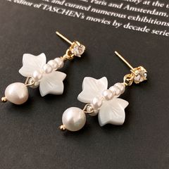 Bông Tai Bạc Madame Hien Pearls Hình Nơ Đính Ngọc Trai Nước Ngọt BTT026