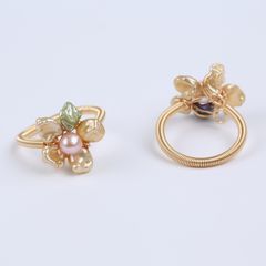 Nhẫn Hoa Mai Ngọc Trai Baroque Tự Nhiên Phong Cách Cá Tính MADAME HIEN PEARLS NB006