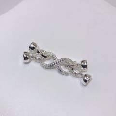 Khóa Cài Mặt Dây Chuyền Đôi 2 Dây Mặt Số 8 Vô Cực Cẩn Đá Zircon Mạ Vàng 14K MADAME HIEN PEARLS PKKC016