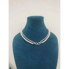 Khóa Cài Mặt Dây Chuyền Đôi 2 Dây Mặt Số 8 Vô Cực Cẩn Đá Zircon Mạ Vàng 14K MADAME HIEN PEARLS PKKC016