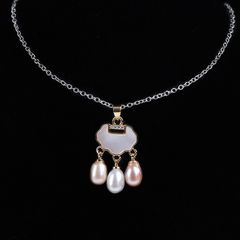Vòng Cổ Ngọc Trai Tự Nhiên Mặt Đám Mây Trung Hoa Khảm Xà Cừ Vỏ Ốc Đáng Yêu MADAME HIEN PEARLS Cho Nữ MG033