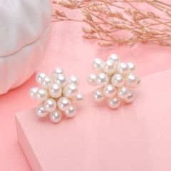 Bộ Set Ngọc Trai Vòng Cổ, Nhẫn và Bông Tai Bộ Trang Sức Ngọc Trai Chùm Nho Lạ Mắt Sang Trọng MADAME HIEN PEARLS Cho Nữ SPS094