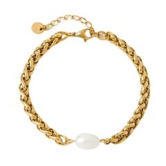 Bộ Vòng Cổ Chocker và Vòng Tay Dây Thép Mắc Xích Mặt Trái Tim Phối Ngọc Trai Cá Tính Mạnh MADAME HIEN PEARLS SPS058B