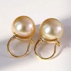 Bông Tai Bạc s925 Mạ Vàng Ý Đính Ngọc Trai 11mm Hạt Tròn Đẹp Grade AAA Mặt Khung U MADAME HIEN PEARLS BMVBTT013