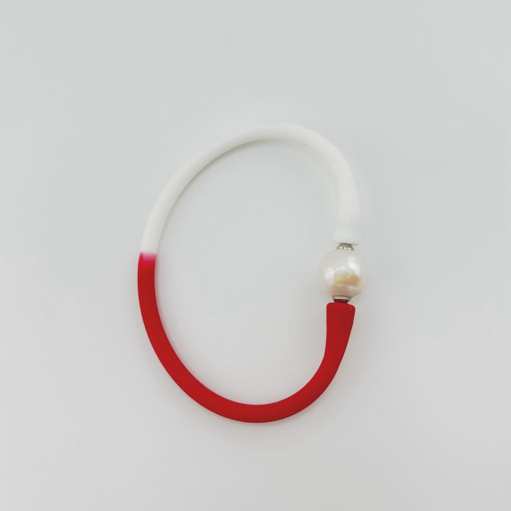 Vòng Tay Cao Su Silicone Đa Sắc Giải Trí Vui Nhộn Phối Hạt Ngọc Trai To MADAME HIEN PEARLS Unisex Nam Nữ VTT056