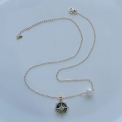 Dây Chuyền Ngọc Trai Mặt Ngôi Sao La Bàn Compass Star Cẩn Xà Cừ Bàu Ngư Xanh MADAME HIEN PEARLS Cho nữ MN066