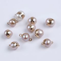 Hạt Ngọc Trai Tự Nhiên Nhiều Hình Dạng cẩn kim loại làm DIY Móc Vòng Tay, Vòng Cổ Nữ Trang PKM001S