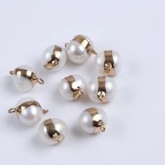 Hạt Ngọc Trai Tự Nhiên Nhiều Hình Dạng cẩn kim loại làm DIY Móc Vòng Tay, Vòng Cổ Nữ Trang PKM001S