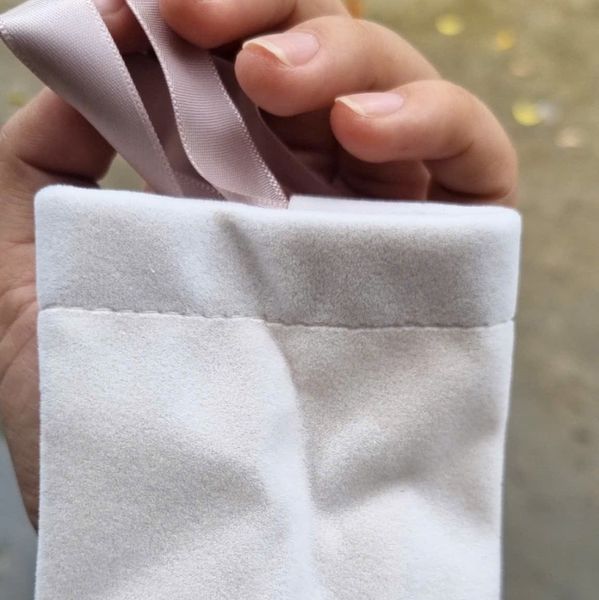 Túi nhung ruy băng rút có nơ kích thước 8*10 cm bao bì trang sức hạt trai PKG023