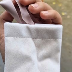 Túi nhung ruy băng rút có nơ kích thước 8*10 cm bao bì trang sức hạt trai PKG023
