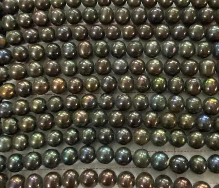 Bộ Set Trang Sức Ngọc Trai Đen Tự Nhiên 8-9mm Gồm Vòng cổ + Vòng Tay + Bông tai Ngọc Trai MADAME HIEN PEARLS SCT006D