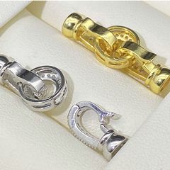 Khóa Cài Mặt Dây Chuyền Dây Tay Kẹp Nối Mạ Vàng 14k Mặt Tròn Dây Kẹp Đính Đá MADAME HIEN PEARLS