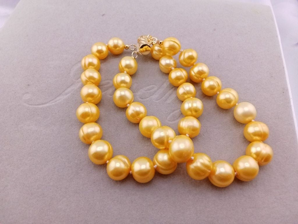 Vòng Tay Ngọc Trai Tự Nhiên 2 Hàng 10-11mm AAA14K