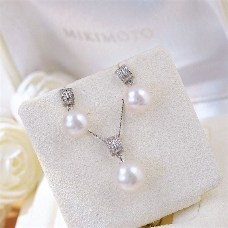Bộ Set Trang Sức Vòng Cổ và Bông Tai Kiểu Dáng Tối Giản Sang Trọng SPS048