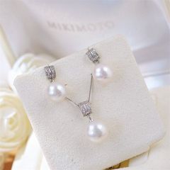 Bộ Set Trang Sức Vòng Cổ và Bông Tai Kiểu Dáng Tối Giản Sang Trọng SPS048