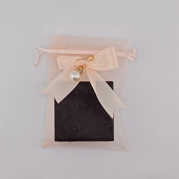 Túi voan dây ruy băng rút có nơ kích thước 10x12 cm bao bì trang sức hạt trai