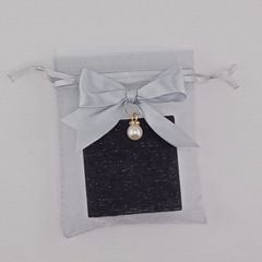 Túi voan dây ruy băng rút có nơ kích thước 10x12 cm bao bì trang sức hạt trai PKG001